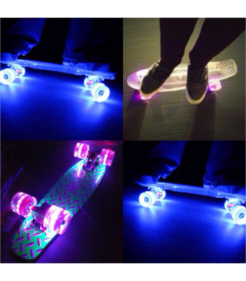 Spīdoša ritenīte ar LED ritentiņiem un Bluetooth skaļruni Penny Board WORKER Ravery 22
